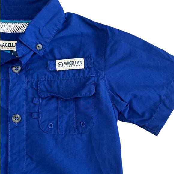 MAGELLAN FISH GEAR Boys Royal Blue Button Down 4 - Picture 2 of 4